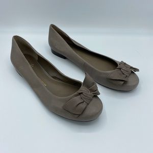 Franco Sarto Artist Leather Bow Flats